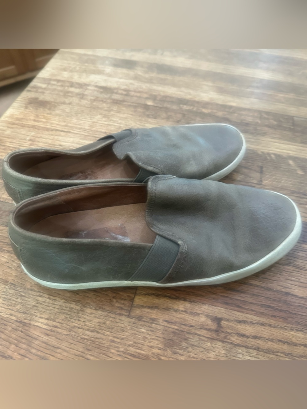 Women’s Frye Slip-On Casual Leather Sneakers - Olive Size 8